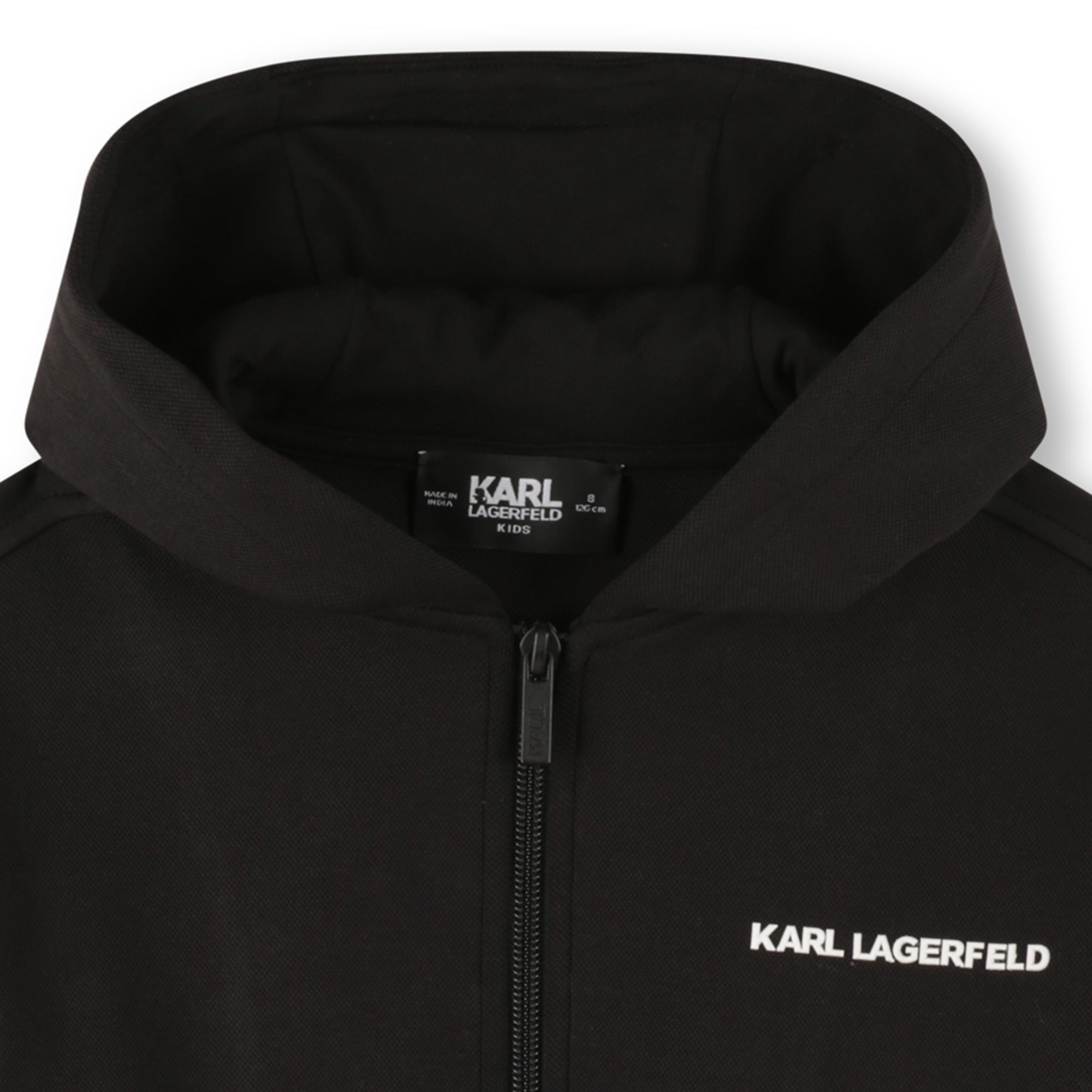 Karl LagerfeldLogo Hooded Zip Up Top3617165615269SAVANNA