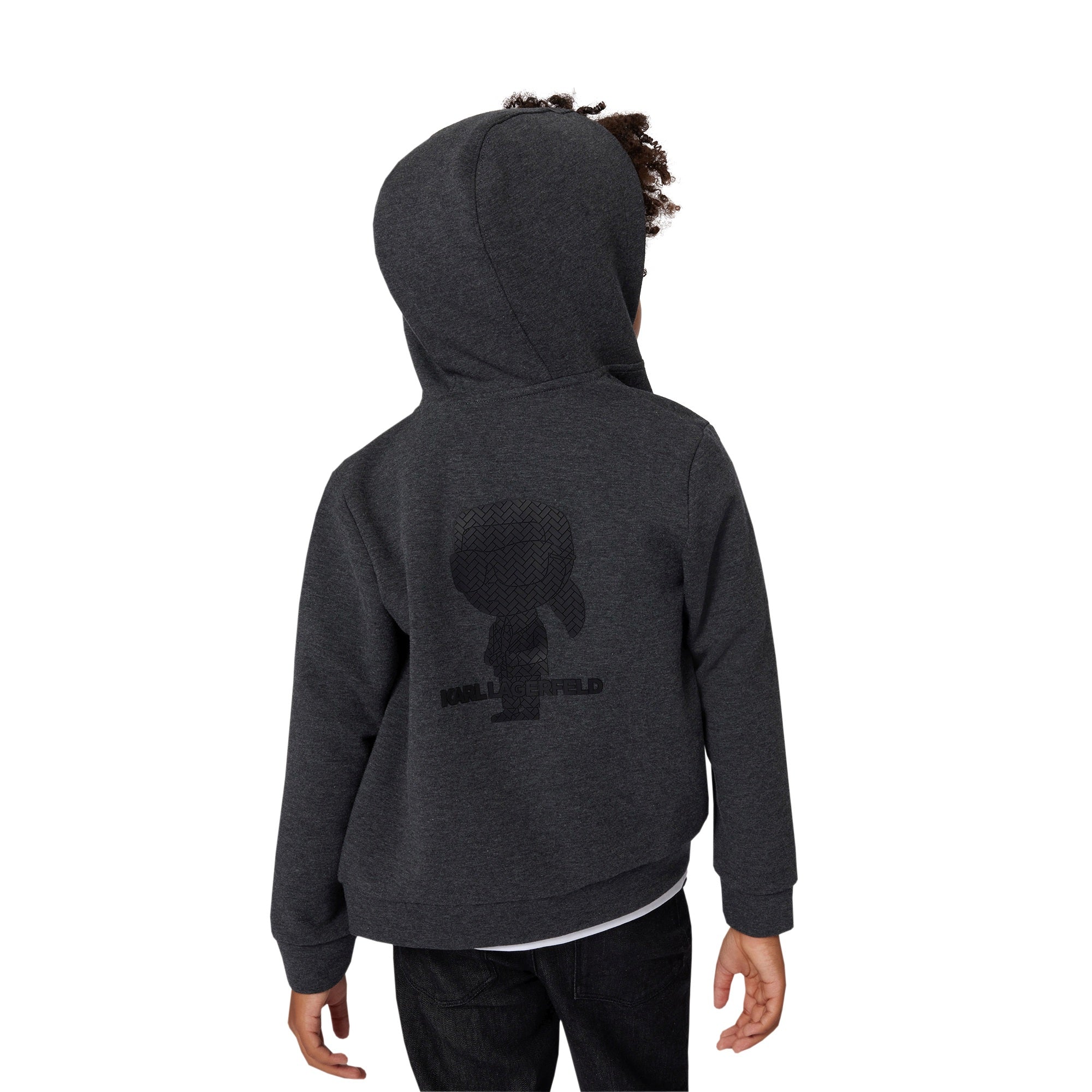 Karl LagerfeldLogo Hooded Zip Up TopSAVANNA