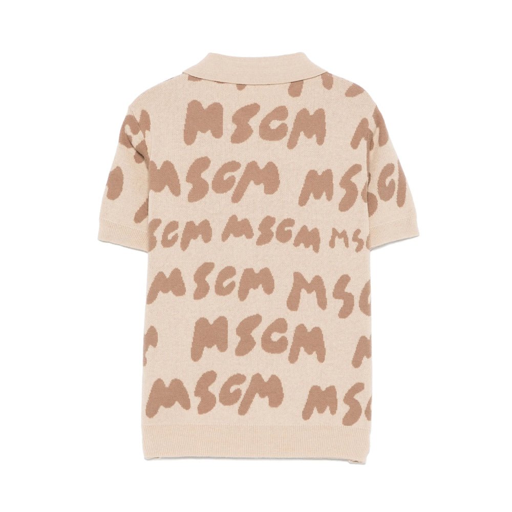 MSGMLogo Jacquard Polo Shirt8051883361834SAVANNA