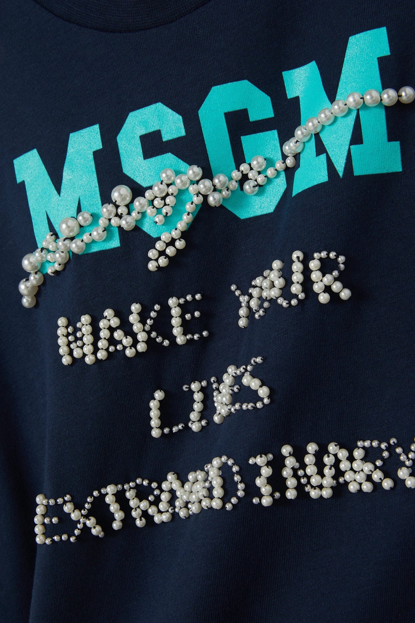 MSGMPearl Embellished Logo T-Shirt8051883390858SAVANNA