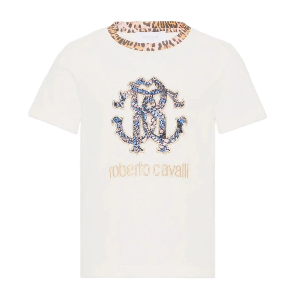 Roberto CavalliLeopard Collar T-Shirt8053638775682SAVANNA