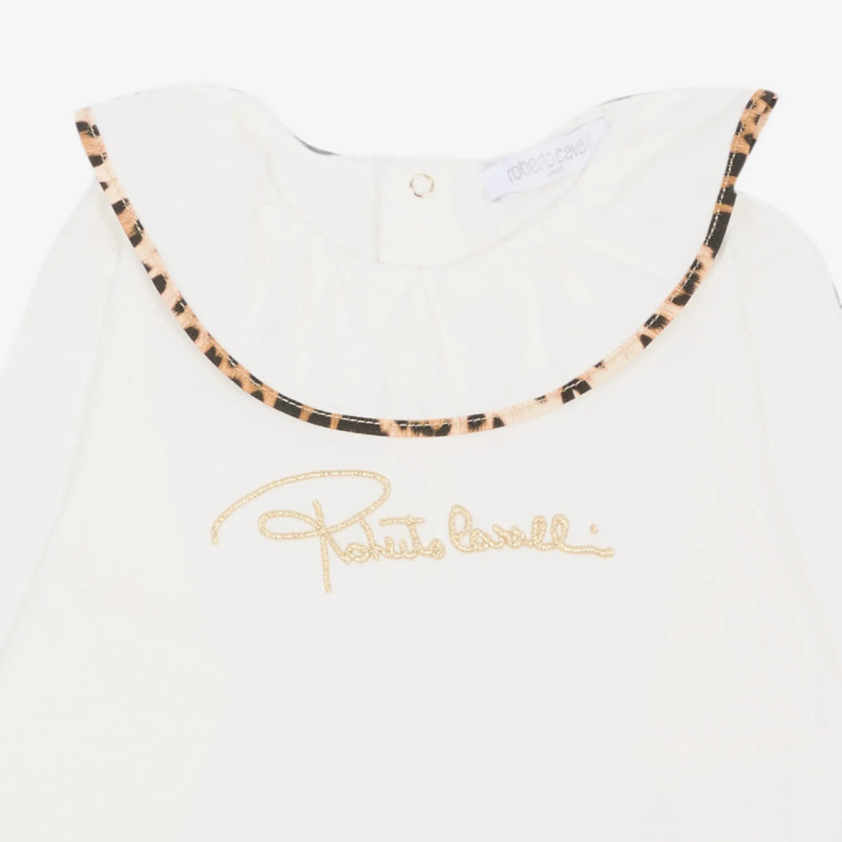 Roberto CavalliLogo Embroidered Ruffled T-Shirt8053638805709SAVANNA
