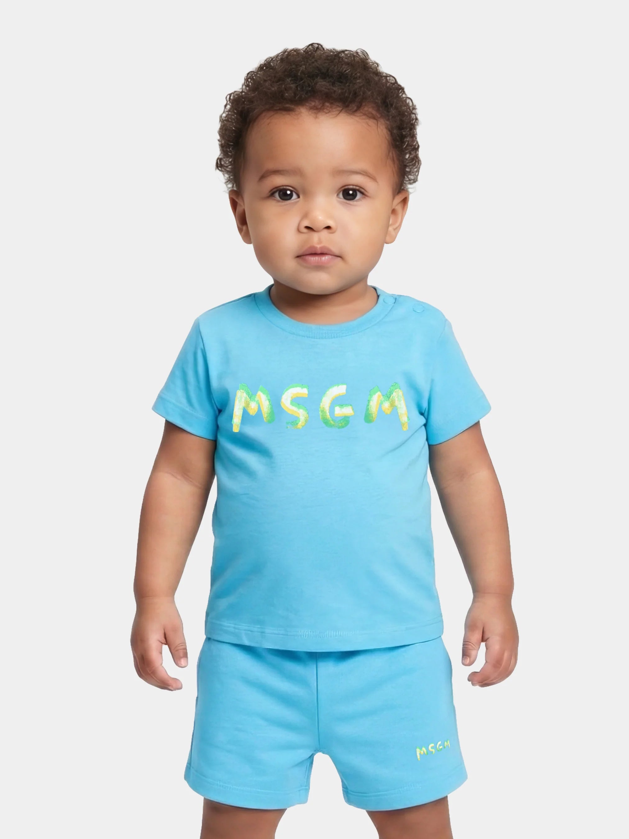 Logo Print Crewneck Short Set