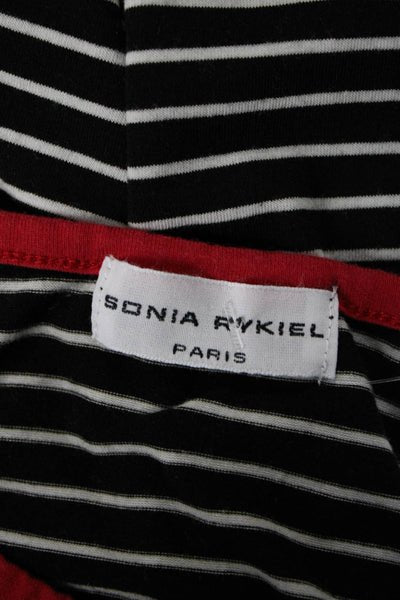 SAVANNAJersey Knit Striped Flutter Sleeve Tee TopSAVANNA