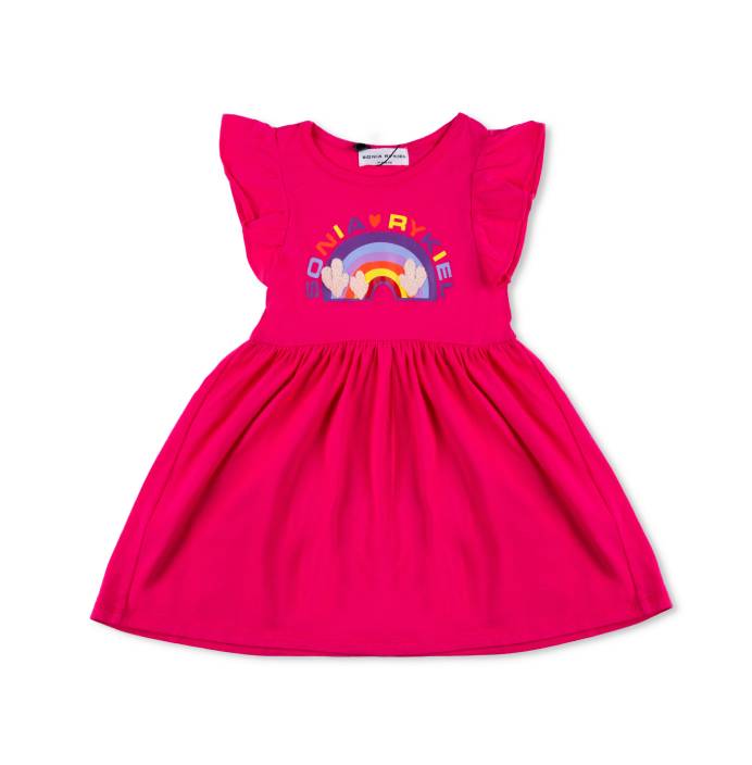 Sonia RykielRuffle Sleeve Rainbow Print Dress3664594062287SAVANNA